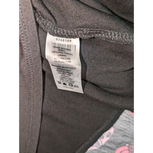 Vince Camuto Sheer Black Pink Floral Tunic Blouse Sparkle Dots Short Sleeve NWT - Picture 7 of 7